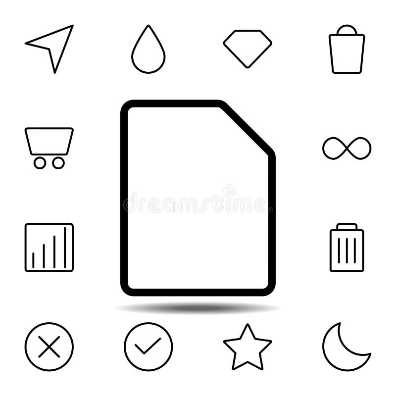 Blank sheet icon. Simple thin line, outline vector element of minimalistic, web icons set for UI and UX, website or mobile stock illustration