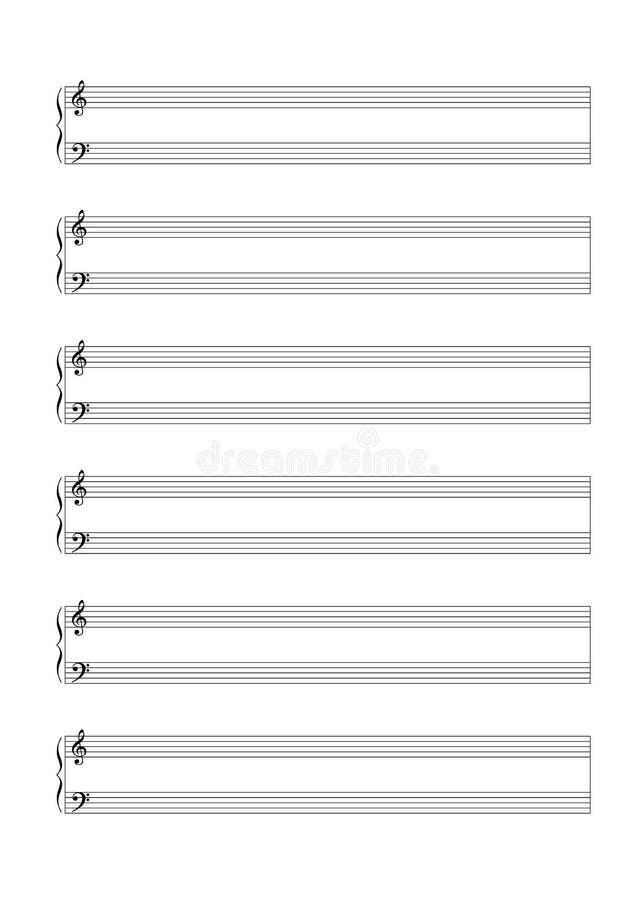 Blank Sheet Music for Piano: Music Manuscript Paper, Treble Clef And Bass  Clef, 5 Staff