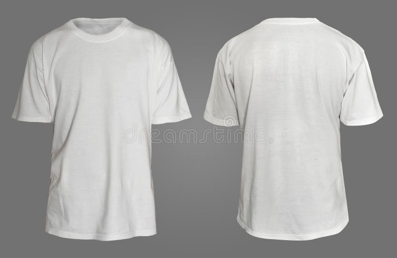 Blank Shirt Mock Up Template, Front and Back View, Plain Ringer White T ...