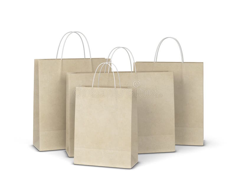 Blank shopping bag mockup stock illustration. Illustration of market ...