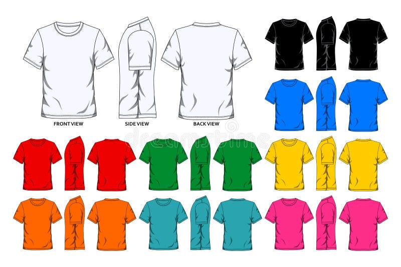 T-shirt Template Blank Colorful Stock Vector - Illustration of green ...