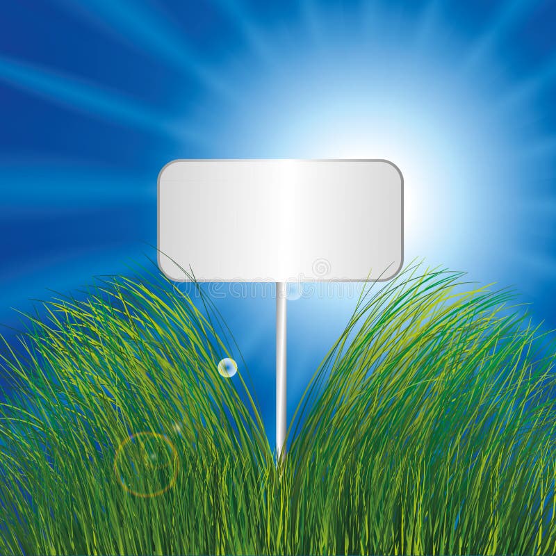 Blank sign in grass