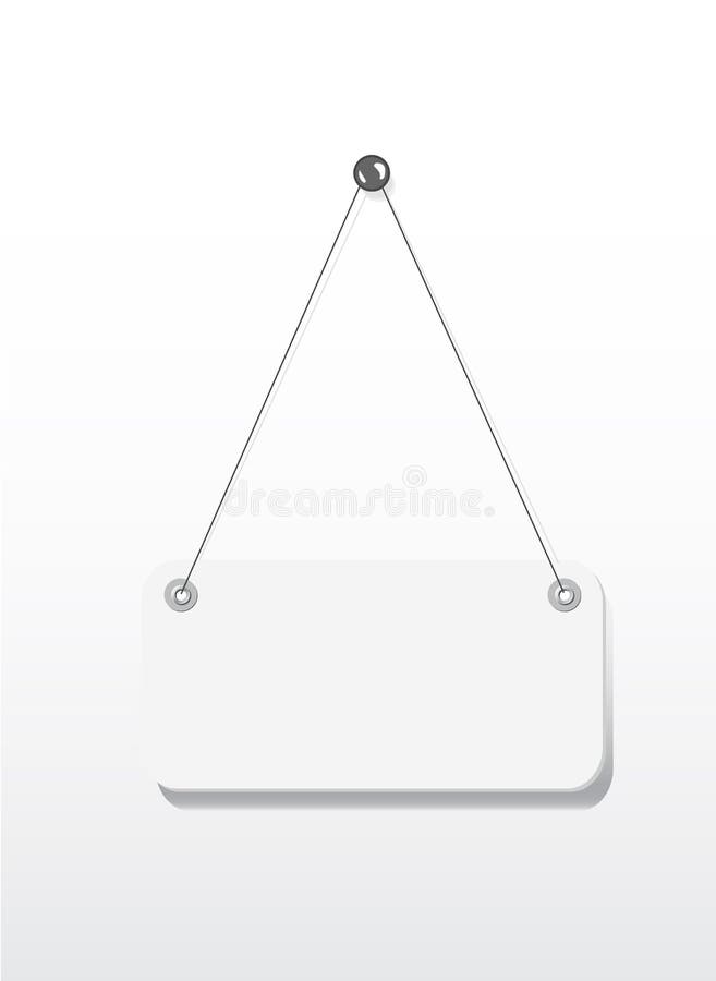 Blank signboard hanging stock illustration