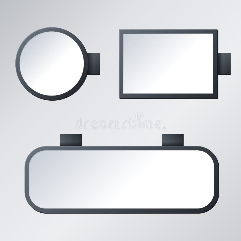 Blank Signboard Set stock illustration