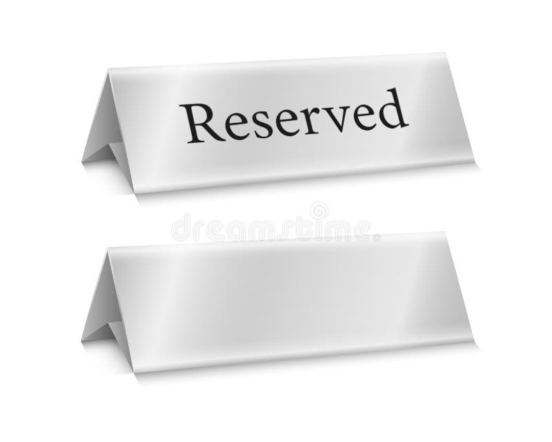 Blank and signed plate for reservation template vector illustration