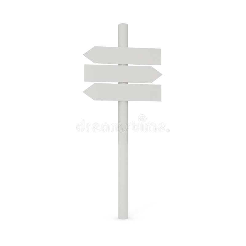 Blank signpost isolated on white