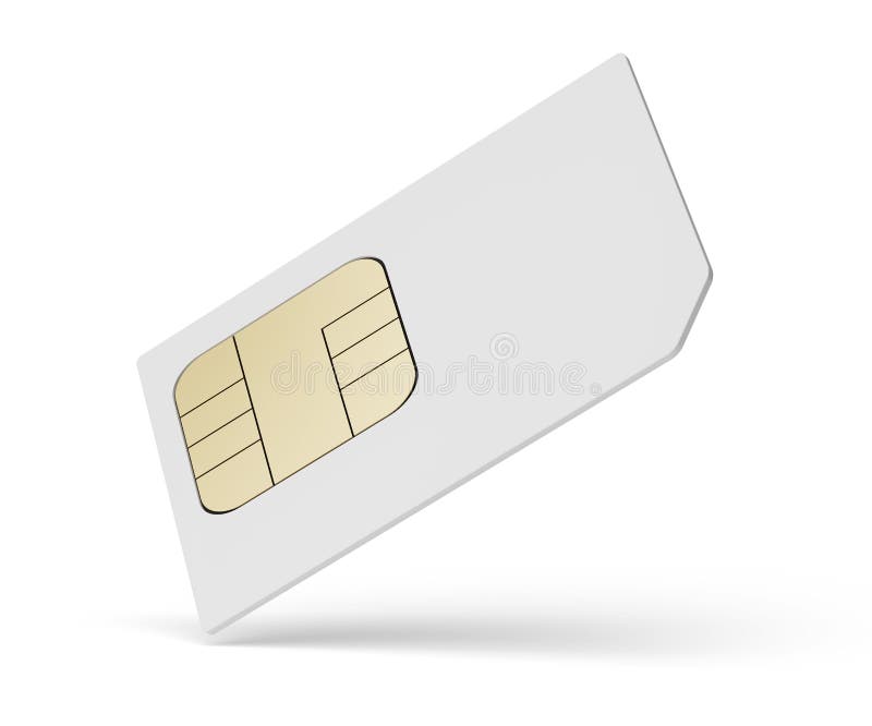 Blank Sim Card Isolated on White Background Stock Illustration