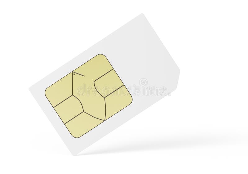 Blank Sim Card Isolated on White Background Stock Illustration