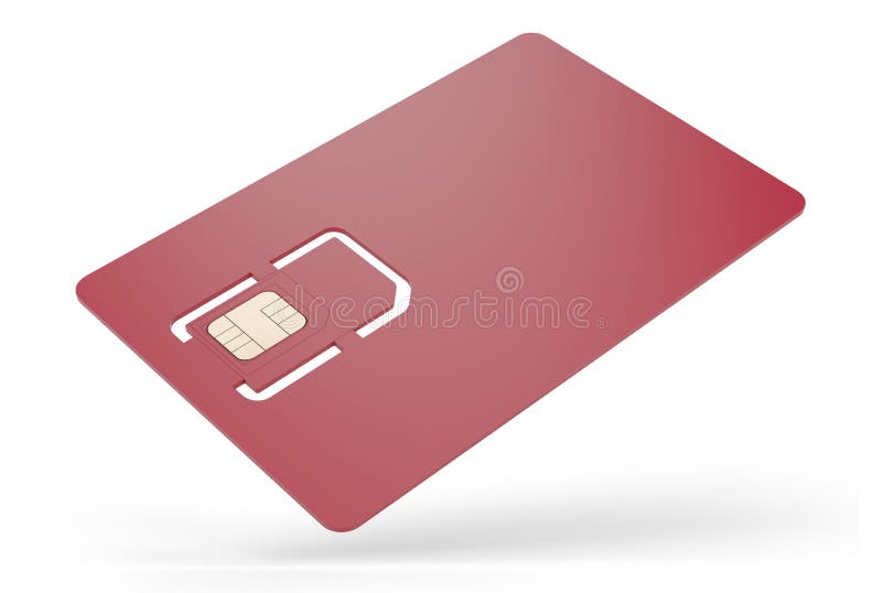 Blank Sim Card Isolated on White Background Stock Illustration