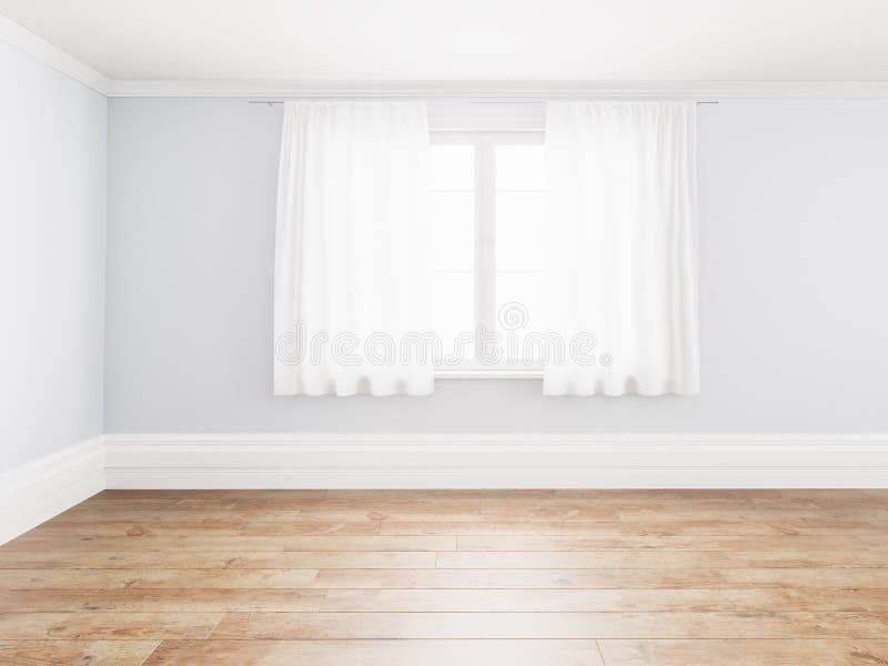 Blank Simple Interior Room Background Empty White Walls Corner and White  Wood Floor Contemporary,3D Rendering Stock Illustration - Illustration of  gray, empty: 115624336