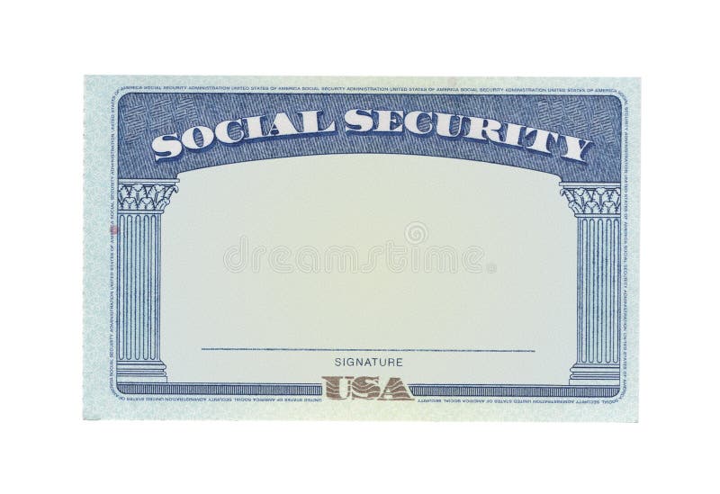 Blank social security card stock photo. Image of money - 81365878