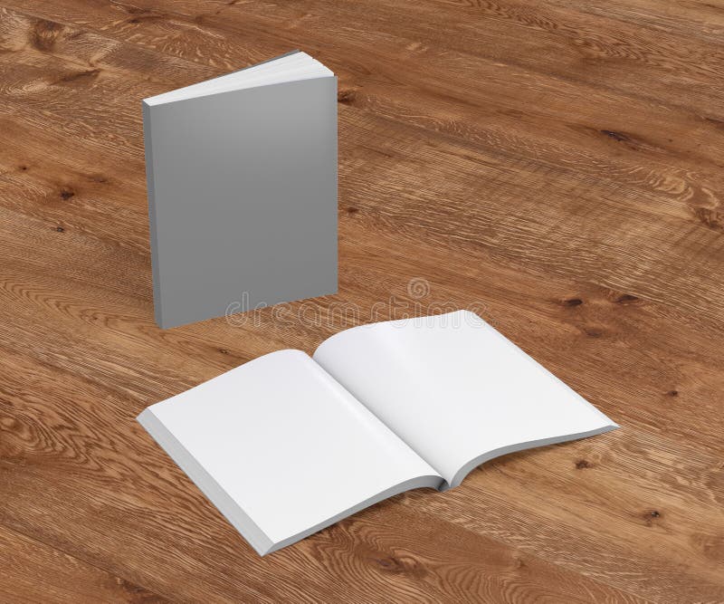 Blank soft cover books opened and standing royalty free illustration