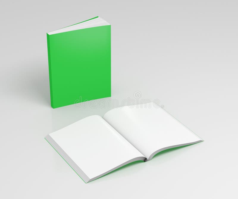 Blank soft cover books opened and standing vector illustration