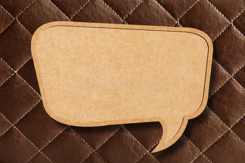 Blank Speech Bubble on Brown leather