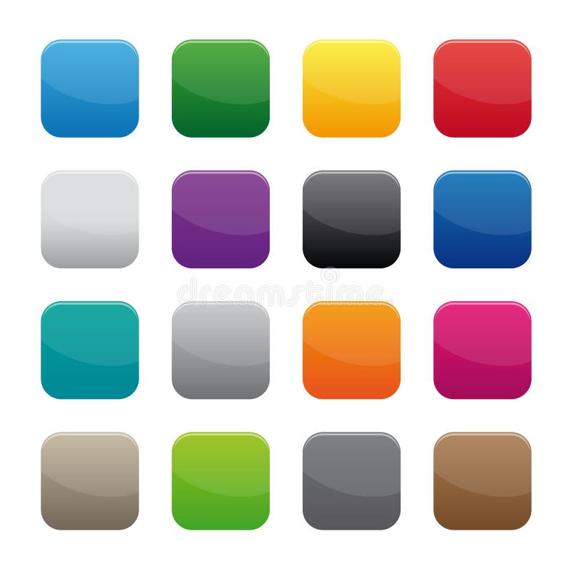 Blank square buttons vector illustration Blank square buttons vector illustration