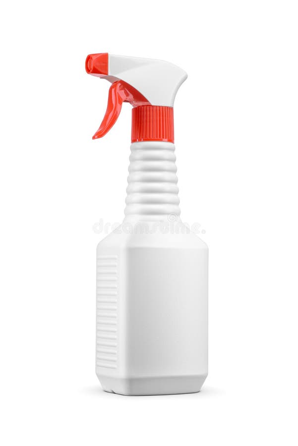 Blank square plastic trigger sprayer bottle isolated on white royalty free stock photography