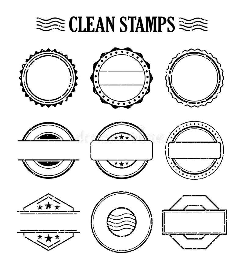 DIY do it yourself. Lettering abbreviation logo circle stamp set. Vector  illustration. Round Template for print design label, badge rubber seal  stamp on white background. Black color Stock Vector