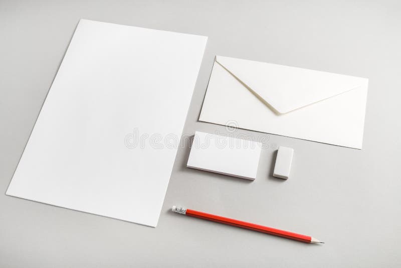 Blank stationery set stock image. Image of graphic, objects - 93402883