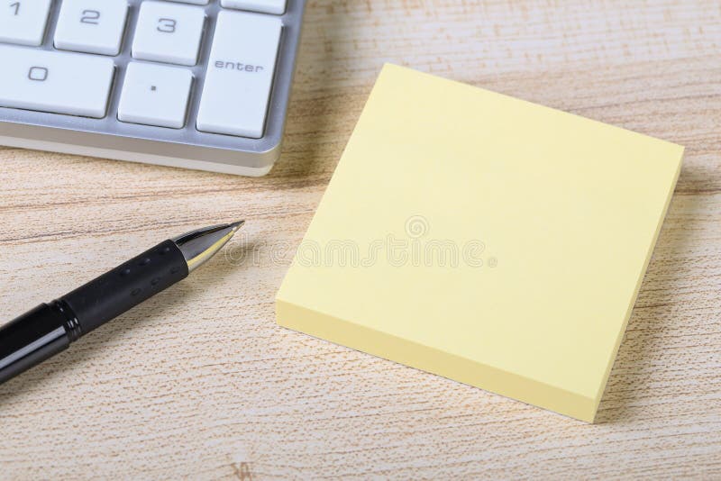 Blank Sticky Note With Keyboard