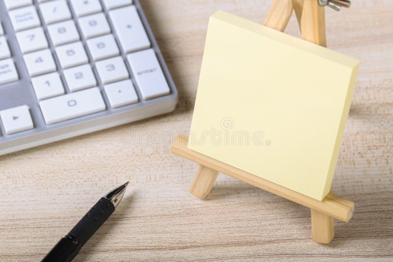 Blank Sticky Note With Keyboard