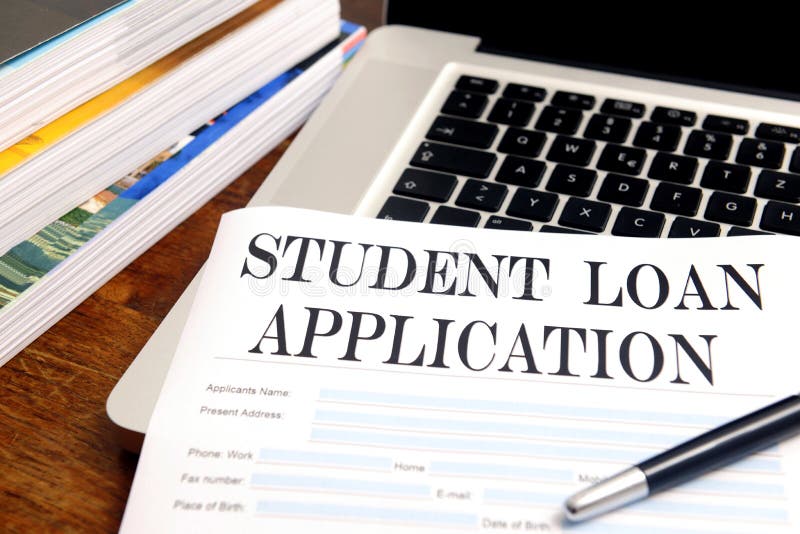 Blank student loan application on desktop