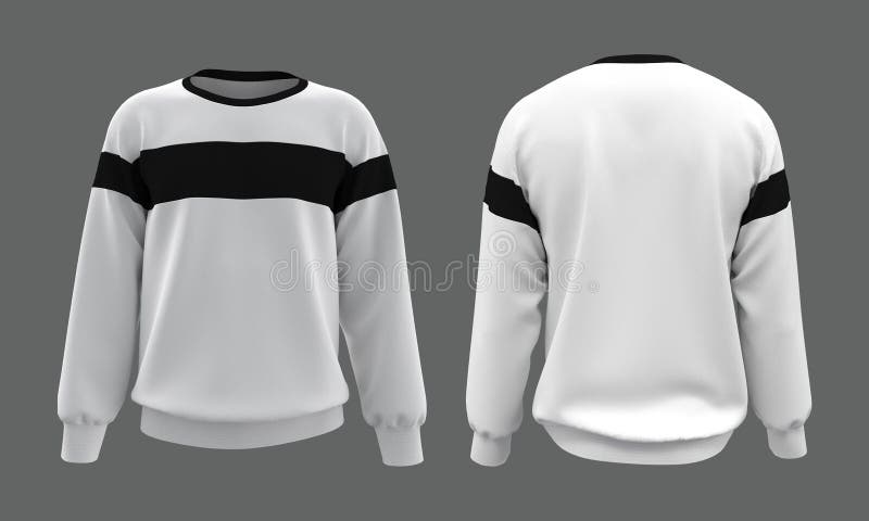 Blank Sweatshirt Mock Up Template in Front, and Back Views Stock ...