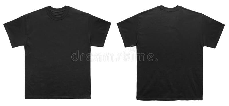 Blank T Shirt color black template front and back view