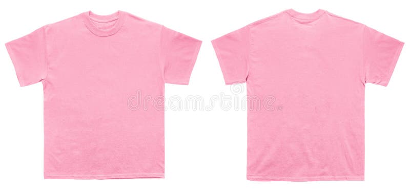 Blank T Shirt Color Light Pink Template Front and Back View Stock Image -  Image of light, white: 114050153