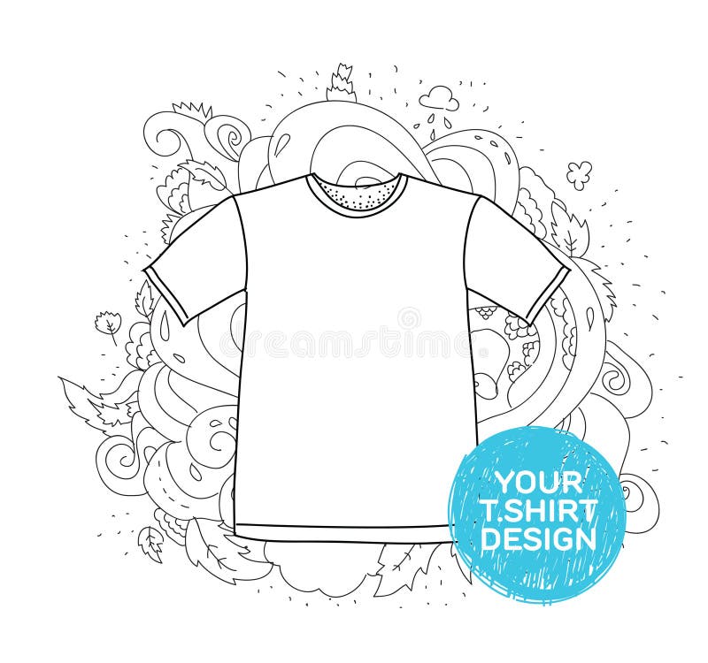 Blank T-shirt Design Concept. Hand Drawn Style Stock Vector ...