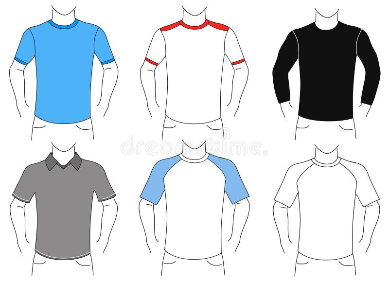 T shirt template set stock vector. Illustration of cartoon - 9090537