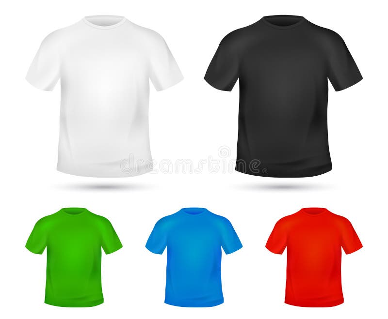 Blank T-shirt Template. Change Colors Mock-up T Shirt Printing Design ...