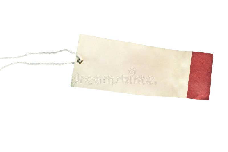 Blank tag tied with brown string stock photo