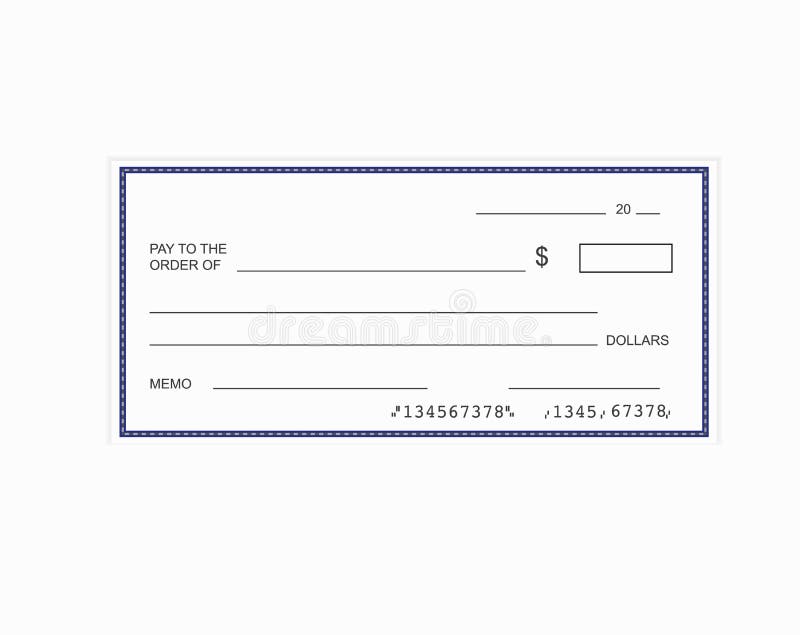 Blank Template of the Bank Check Stock Vector - Illustration of cheque ...