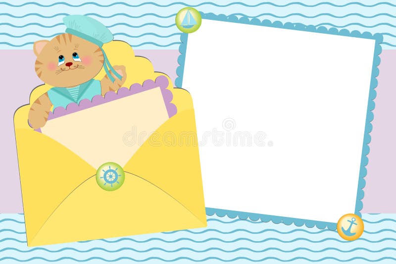Blank Template for Greetings Card Stock Vector Illustration of