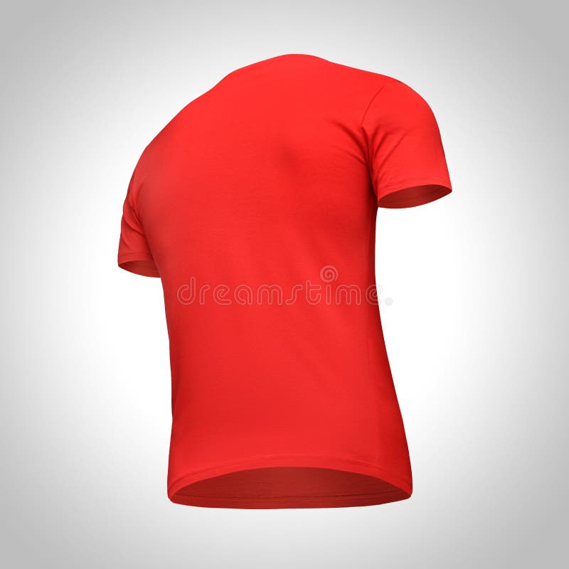 Download Blank Template Men Red T Shirt Short Sleeve, Back View ...