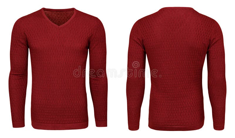 Download Blank Template Mens Red Sweatshirt Long Sleeve, Front And ...