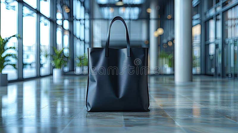 A blank tote bag mockup template in a realistic setting, featuring ample empty space for text placement. stock images