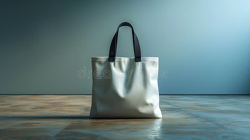 A blank tote bag mockup template in a realistic setting, featuring ample empty space for text placement. royalty free stock image