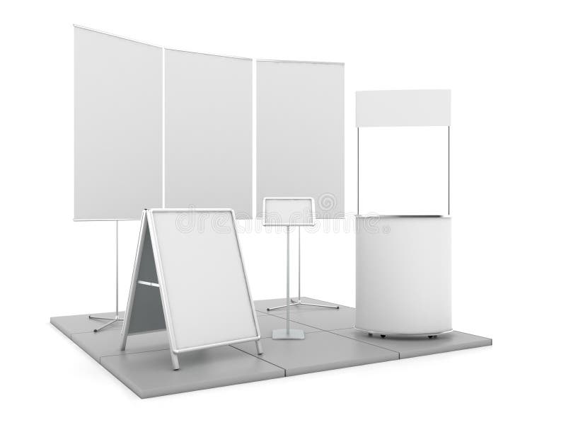 Download Blank Trade Show Booth Mock Up. 3D Rendering Stock Illustration - Illustration of banner, retail ...