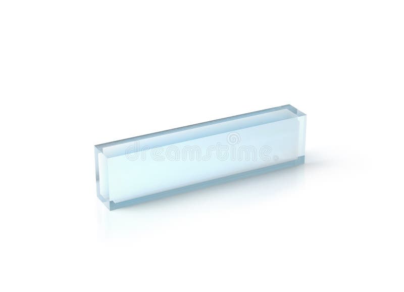 Blank Transparent Acrylic Desk Block Mockup Stock Photo Image