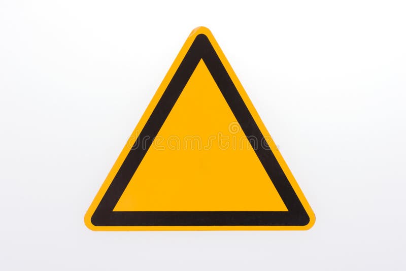 Blank Triangle Hazard Attention Warning Danger Sign Empty Triangular Sticker In Yellow And Black Colors Stock Image Image Of Sign High