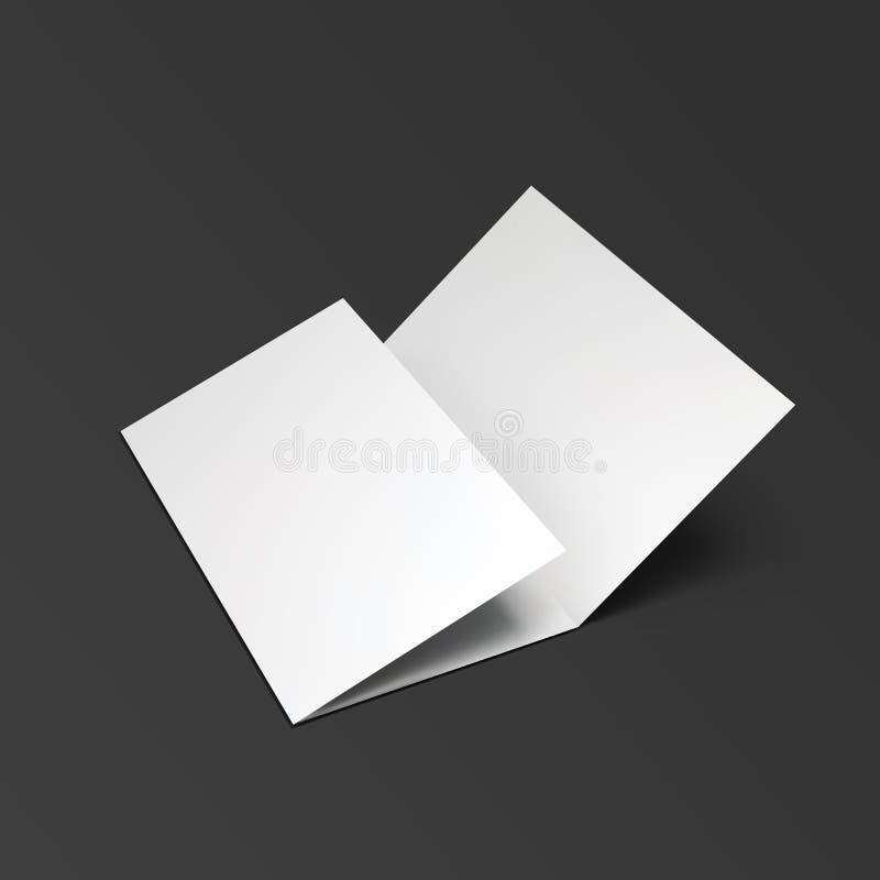 Blank Trifold Paper Brochure. Stock Vector Illustration of label