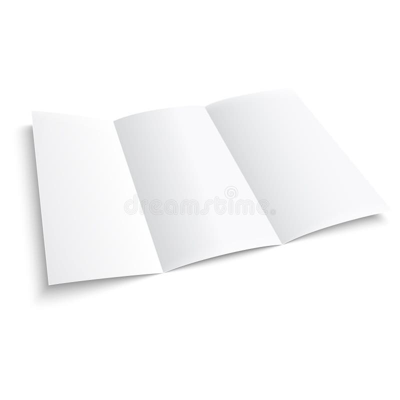 Blank Trifold Paper Brochure. Stock Vector Illustration of bare