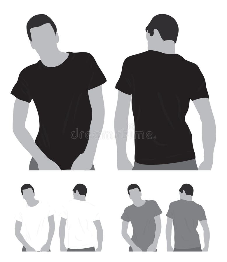 Men White T-shirt and Polo Shirt Template with Hu Stock Vector ...