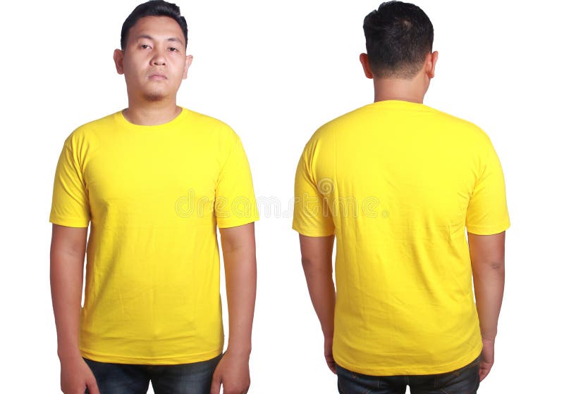 Yellow Shirt Mockup Template Stock Image - Image of short, adult: 106128247