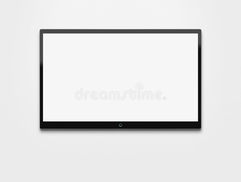 Blank flat screen TV at the wall with clipping path for the inside. Blank flat screen TV at the wall with clipping path for the inside