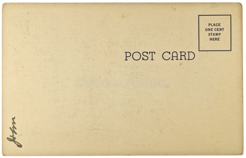 Blank Vintage Postcard stock photo. Image of printed 12819588