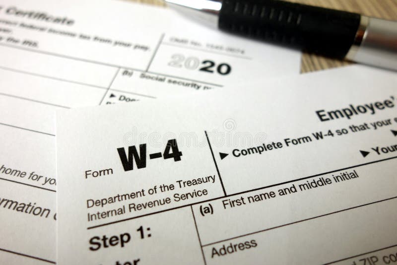 Blank W4 Form and a Pen. Tax Season Stock Image Image of refund