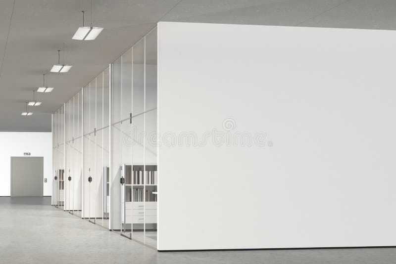 Blank Wall in Modern Office Stock Illustration Illustration of indoor