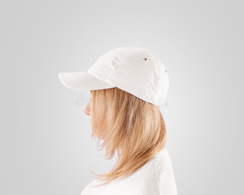 Download Blank White Baseball Cap Mockup Template, Wear On Women ...